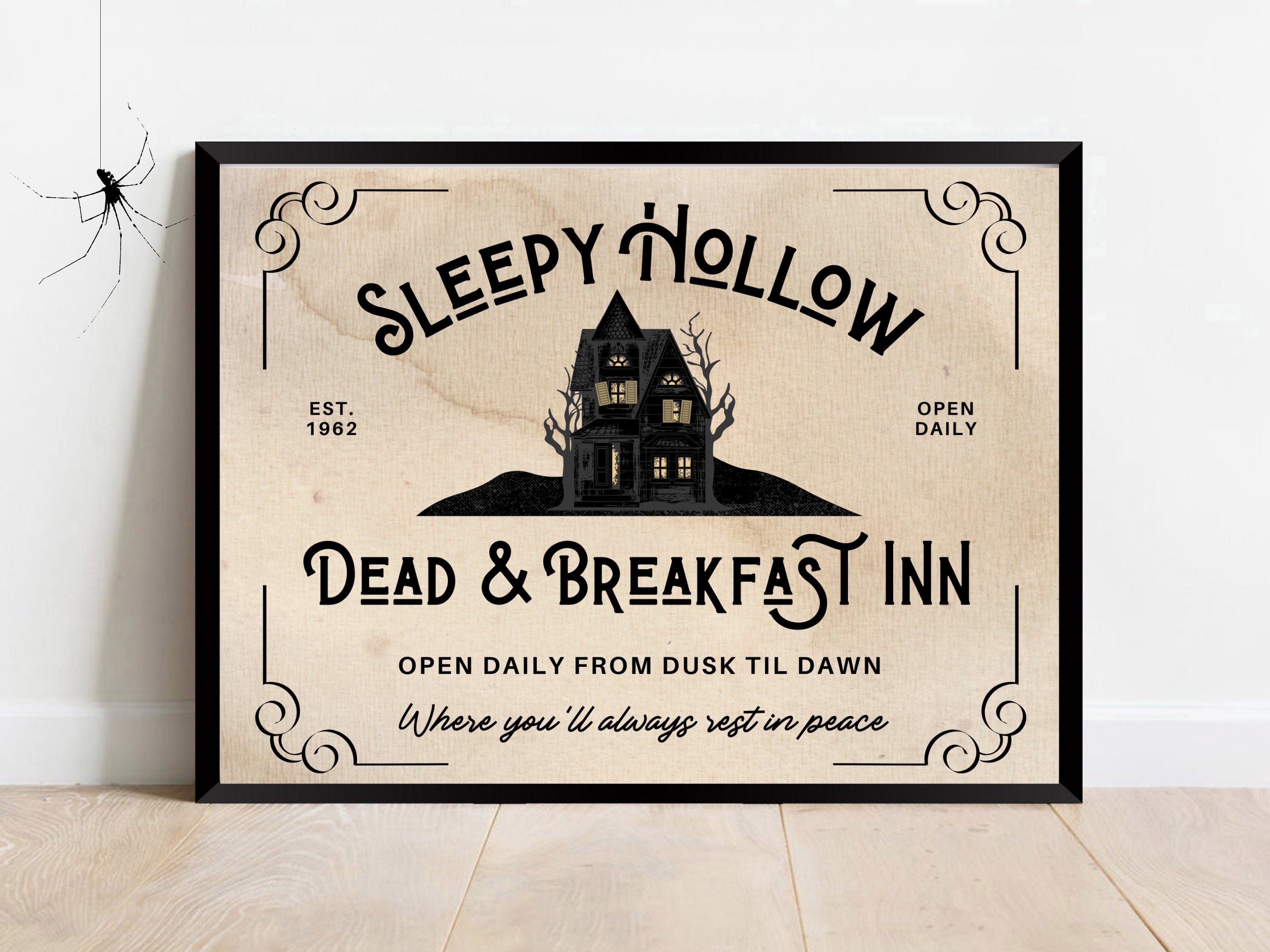 Halloween Printable Sign Dead and Breakfast Sleepy Hollow - Etsy UK
