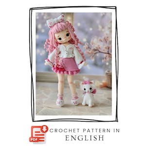 Lydia Doll Virkmönster, 32 cm Amigurumi (PDF-mönster) bild 1