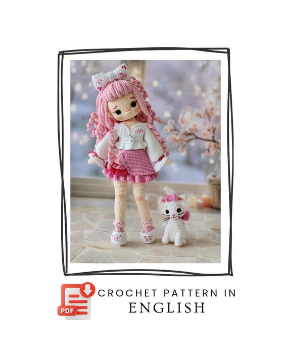 Lydia Doll Crochet Pattern, 32cm Amigurumi (PDF Pattern)