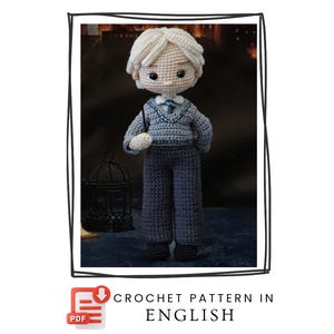 Patrón Amigurumi de niño mago malvado en PDF / Patrón de muñeca de crochet / Descarga digital / Inglés