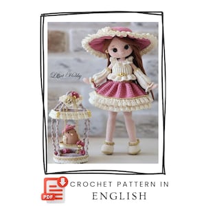 Violet Amigurumi Doll Crochet Pattern – vintage - PDF Tutorial for Handmade Toy (English)