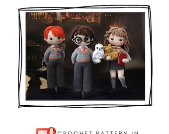 beroemde tovenaar, rode tovenaar, lieve heks pop amigurumipatroon pdf | Gehaakt poppatroon | Digitale download | Engels