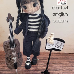 Wednesday Addams Cello Costume Only pattern pdf TUTORİAL ENGLİSH