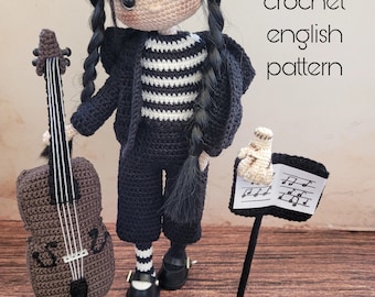 Mercoledì Addams Costume per violoncello Solo modello pdf TUTORİAL ENGLİSH