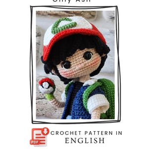 Amigurumipatroon as ketchum pdf | Gehaakt poppatroon | Digitale download | Engels