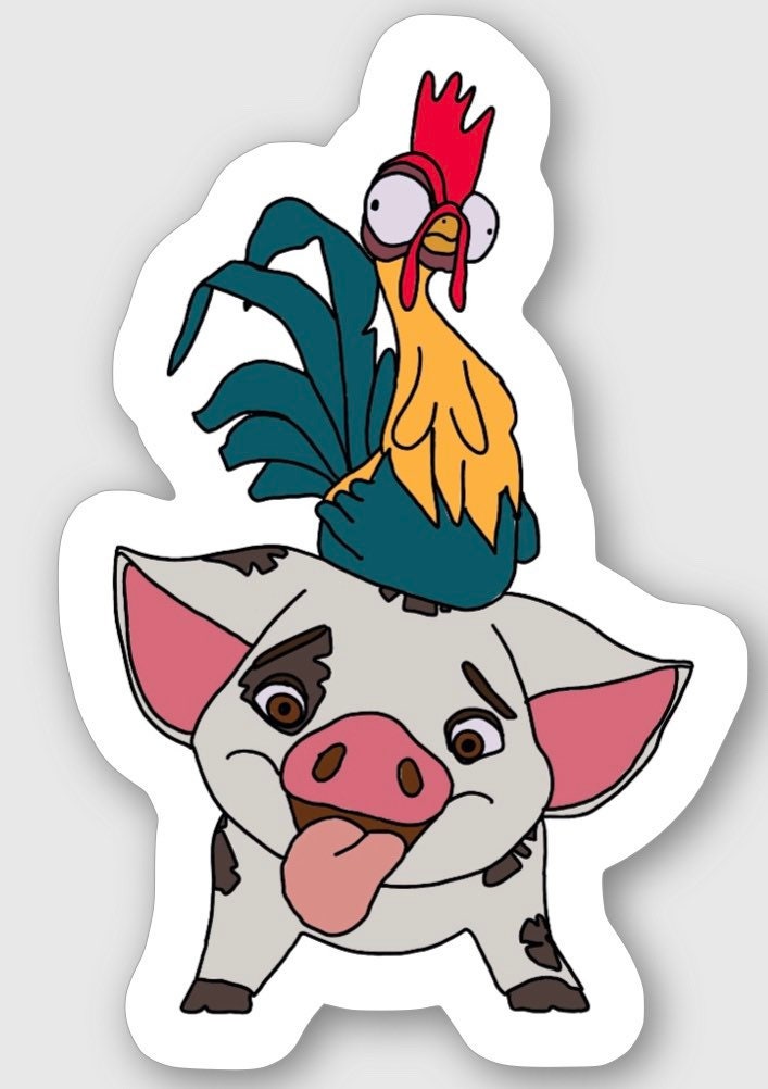 Hei Hei and pua sticker | Etsy