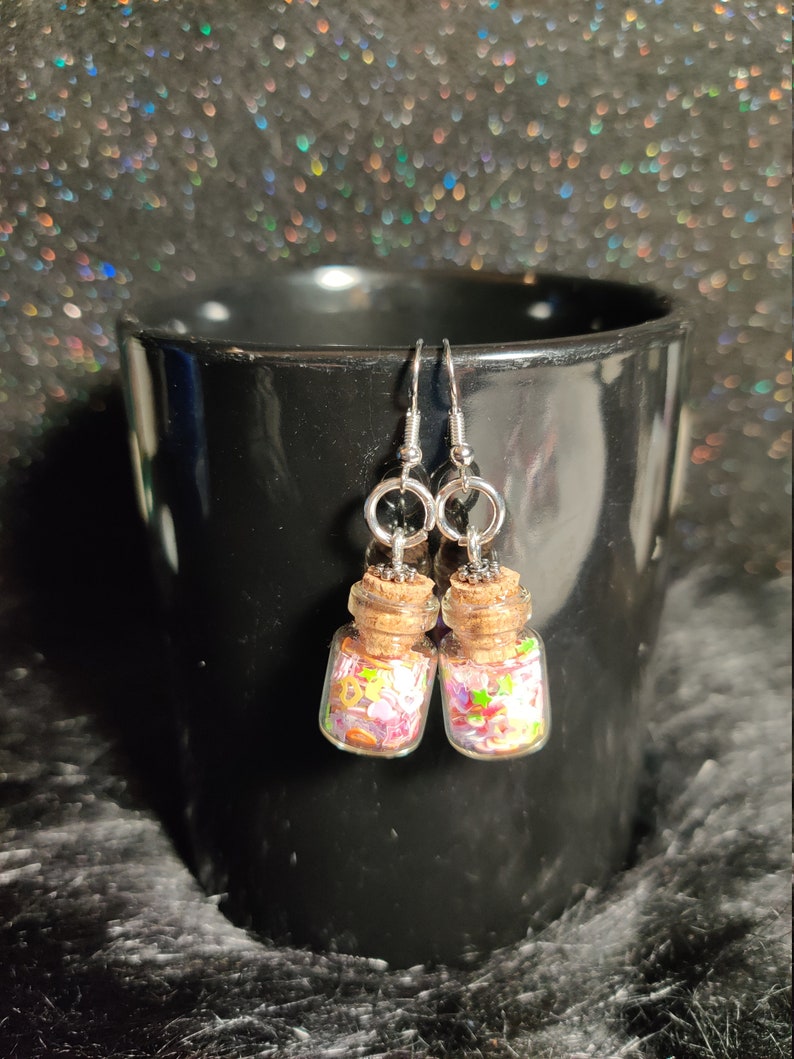 Mini Confetti Jar Earrings Etsy