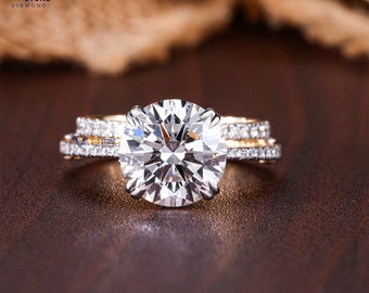 4.882 TDW Rundschliff Diamant Rosegold Ring von Lab-Stone / Erleben Sie Diamant Eleganz / EF-VS Farbe / Heben Sie Ihren Stil mit einem Diamantring