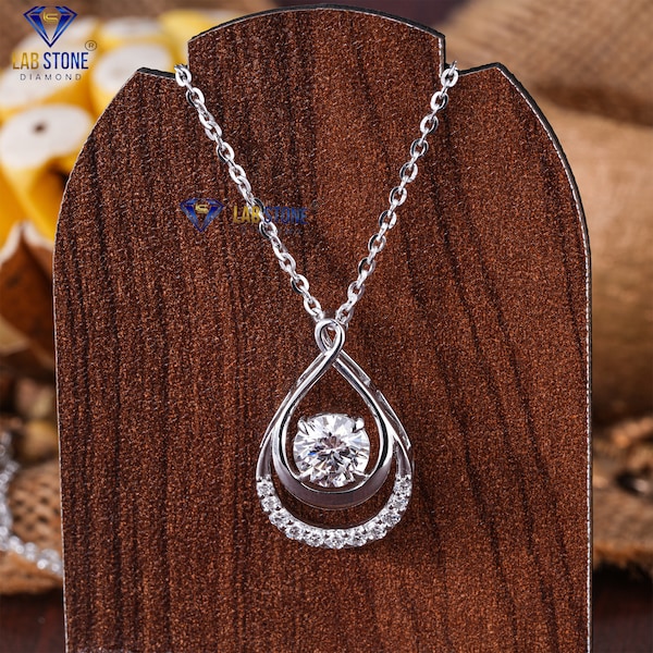 1.48 TDW Round Cut Diamond White Gold Pendant by Labstone / Dazzle, every day / EF-VS color / Adorn Your Life with Brilliance
