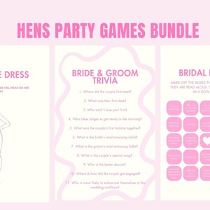 Fun Hens Bachelorette Party games | Fun games | Bridal | Digital download
