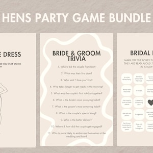 Minimal Style Bachelorette Party games | Fun games | Bridal | Digital download