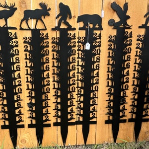 Snow Gauge, Snow Ruler, Snow Meter Gauge, Elk Decor, Sasquatch, Moose, Bear, Eagle, Snowfall gauge, Metal Sign, Snowfall Depth Ruler