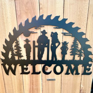 Metal Western Family Welcome Sign