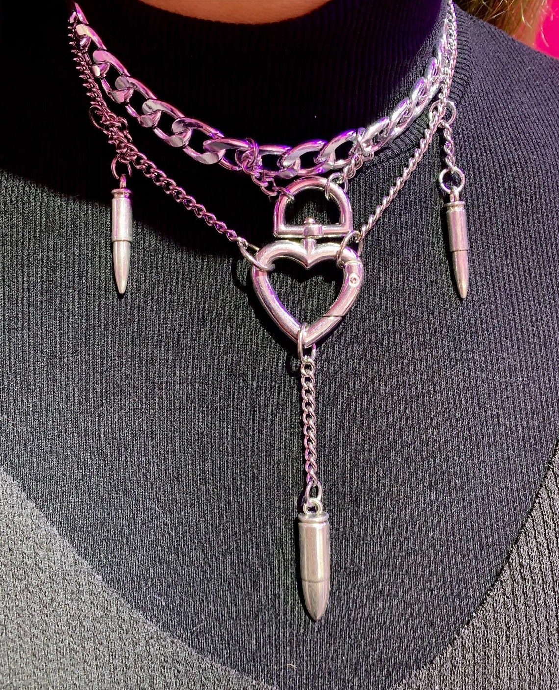 Loves bullets necklace cyberpunk y2k dollcore Etsy