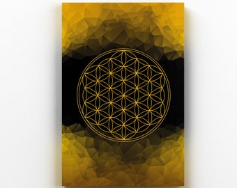 Flower Of Life Poster, Sacred Geometry, Art Print Gold, Calming decor, Geometric Wall Art, optimistic painting. Printable. PDF, JPEG