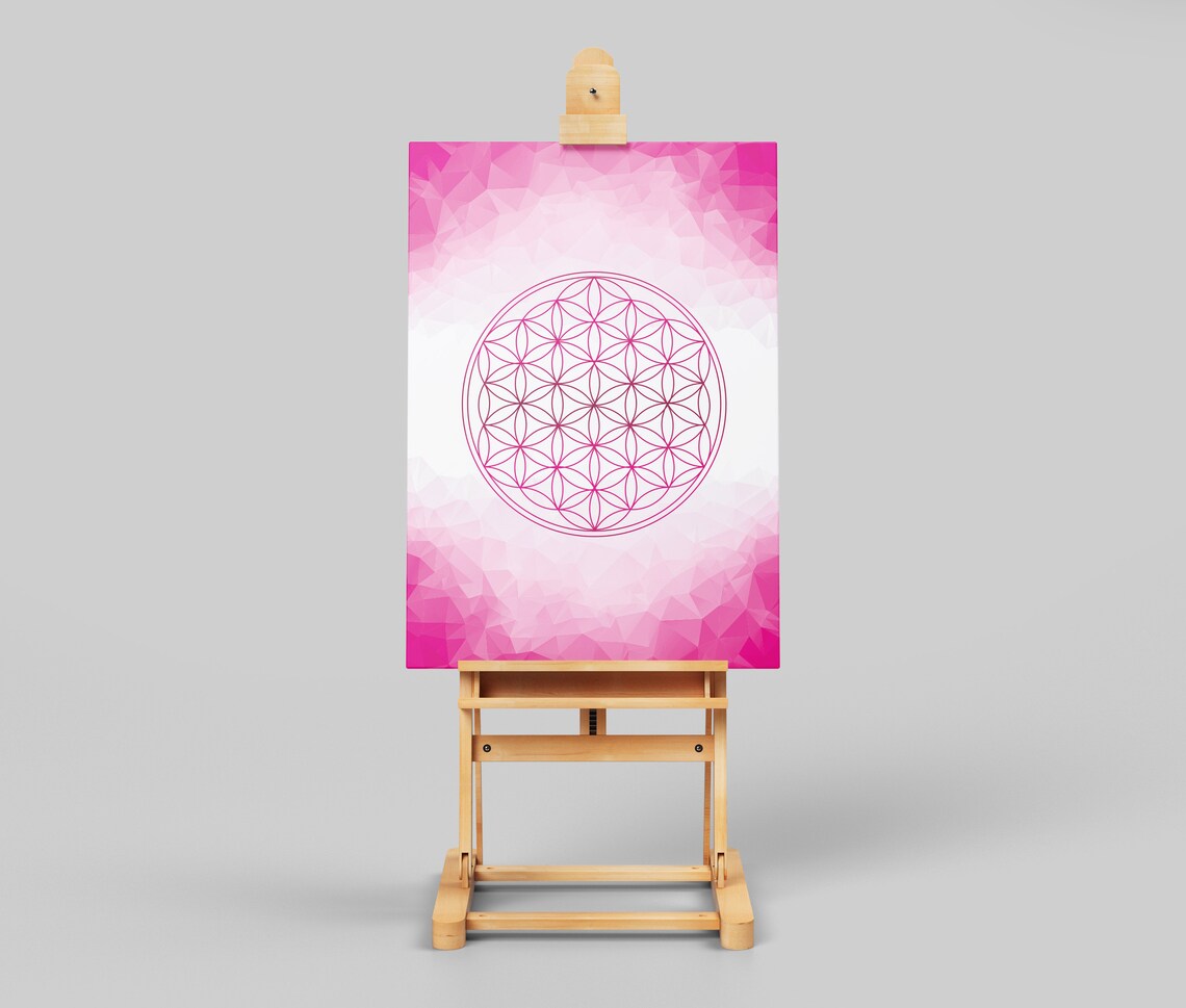 Flower of Life, Printable Poster, Pink Art Print, Pink Flower, Sacred ...