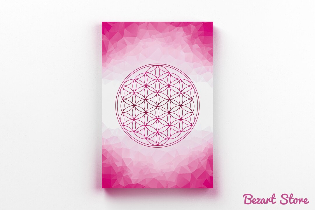 Flower of Life, Printable Poster, Pink Art Print, Pink Flower, Sacred ...