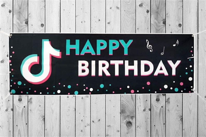 Tik Tok Birthday Party Decorations Happy Birthday BannerTik | Etsy