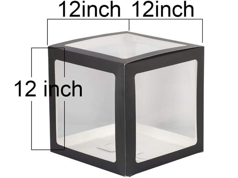 Black Aimto Clear Balloon Boxes for Party Decorations 4pcs