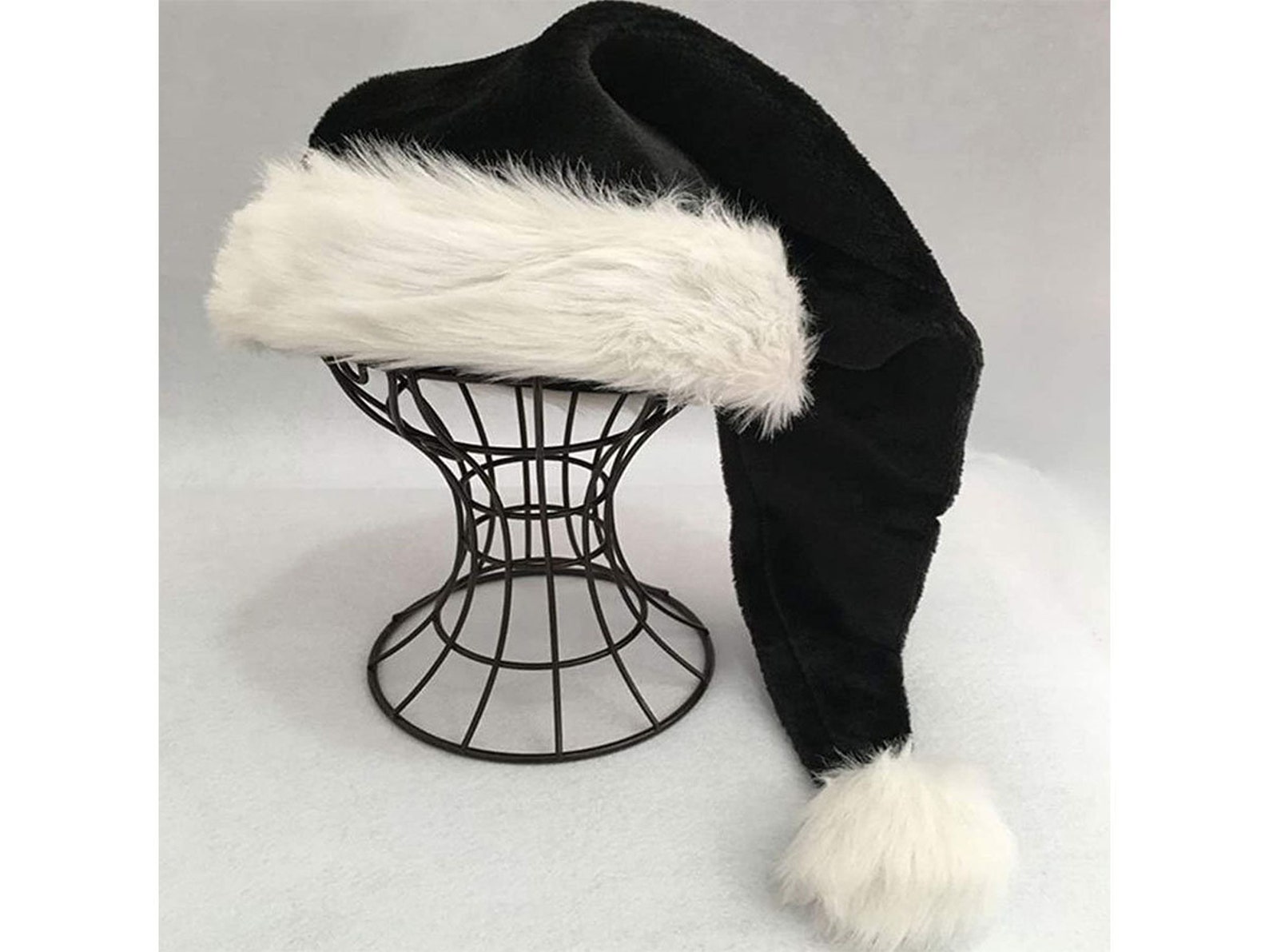 Christmas Black Santa Hat for AdultPlush Christmas Hat for | Etsy