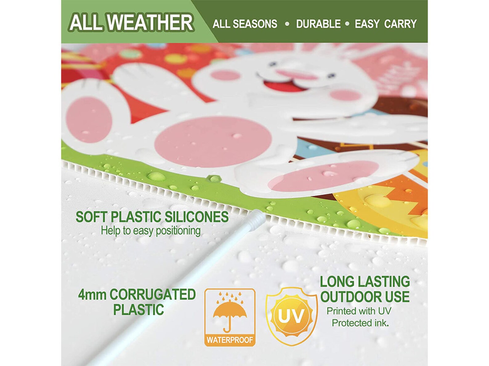 9pcs Easter Yard firma decoraciones al aire libre feliz | Etsy