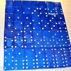 Handmade customizable resin 28-piece double-six Domino set.