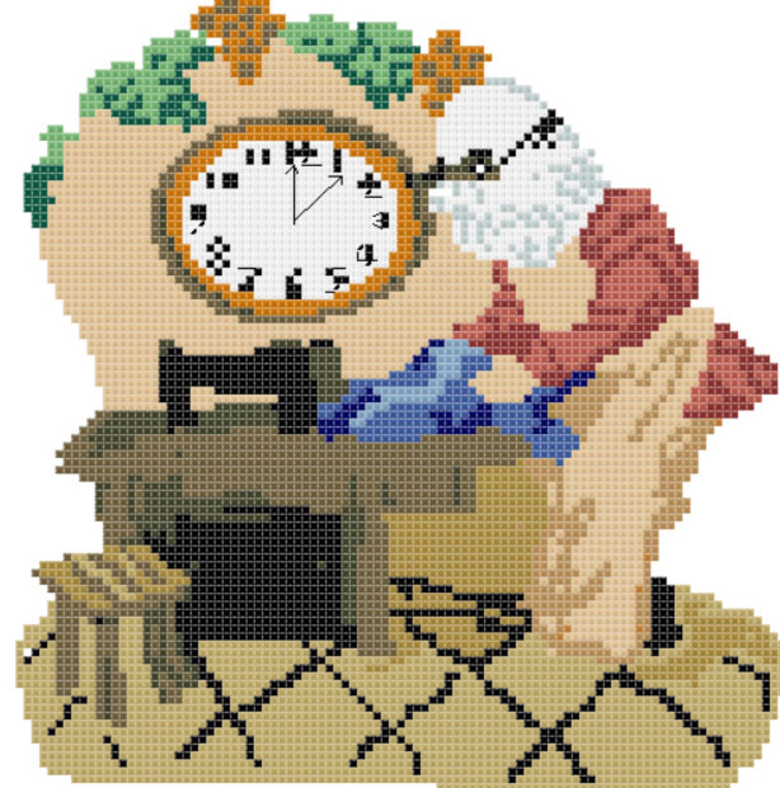 Cross Stitch of an Unique Clock Design Remember the Old Times - Etsy
