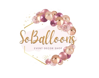 So Balloons Logo Template -  Balloon Circle Logo  - Business Logo - Events Logo - Party Events Logo Design - Balloon Arch - Canva Template