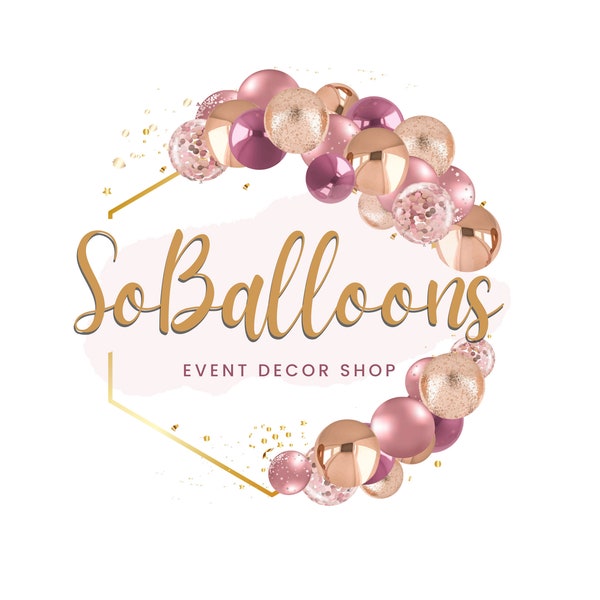 So Ballons Logo Vorlage - Ballon Kreis Logo - Business Logo - Events Logo - Party Events Logo Design - Ballon Bogen - Canva Template