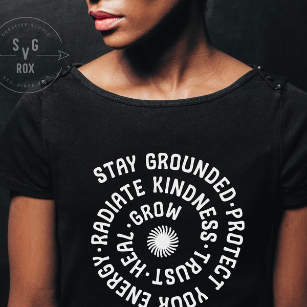 Stay Grounded Protect Your Energy SVG EPS PDF Png Jpg, 70s Svg, Hippy Svg, Funky Svg, 70s Vibes Svg, Summer of Love Svg, Flower Power Gift