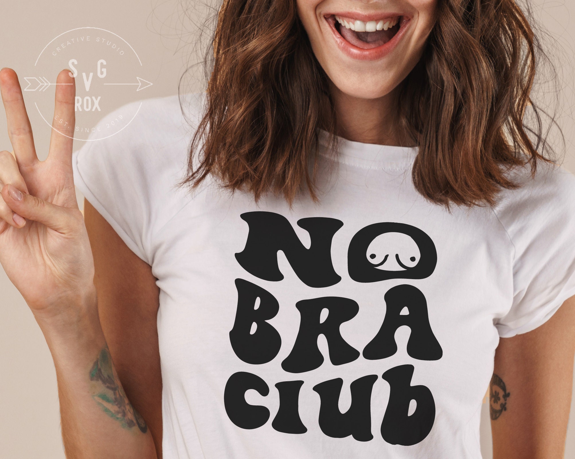 No Bra Club Graphic Print Women's Crop Shirt S-3XL -  Canada