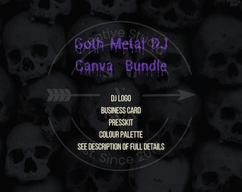 Gothic Darkwave DJ Bundle | Goth Music Brand Kit | Alternative DJ Business Card |  Gotik Presskit | Dark Artist Media Kit (Canva Template)