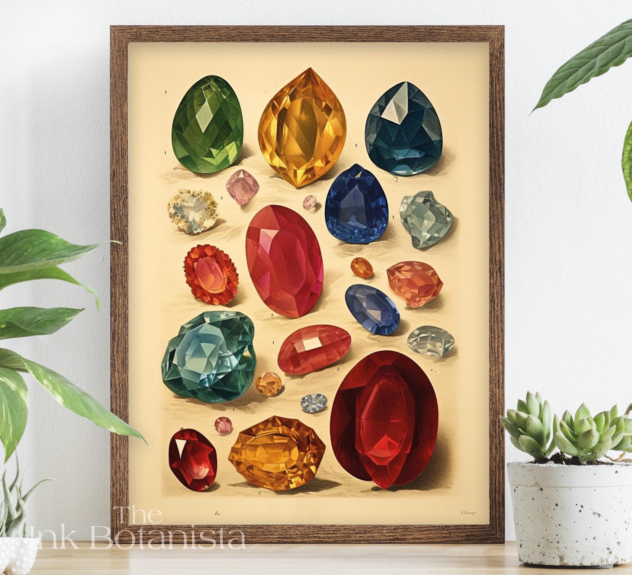 Gemstone Print, 'gemstones and Precious Stones' From a 1930's Encyclopedia,  Printable Digital Image No. 54 -  Sweden