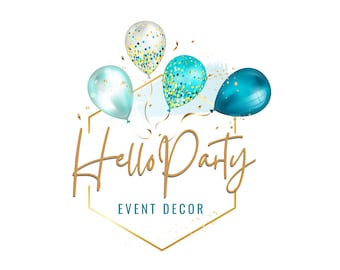 Balloon Event Logo Template: Balloon Business Party Design  (Canva Template)