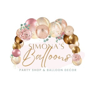 Modelo de logotipo de balões Simonas - Logotipo de arco de balão - Logotipo de negócios - Logotipo de eventos - Design de logotipo de eventos de festa - Logotipo de festa - Modelo Canva
