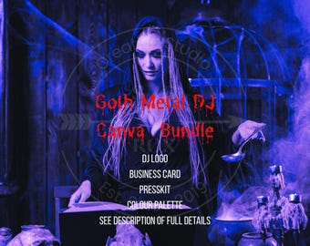 Gothic Darkwave DJ Bundle | Goth Music Brand Kit | Alternative DJ Business Card |  Gotik Presskit | Dark Artist Media Kit (Canva Template)