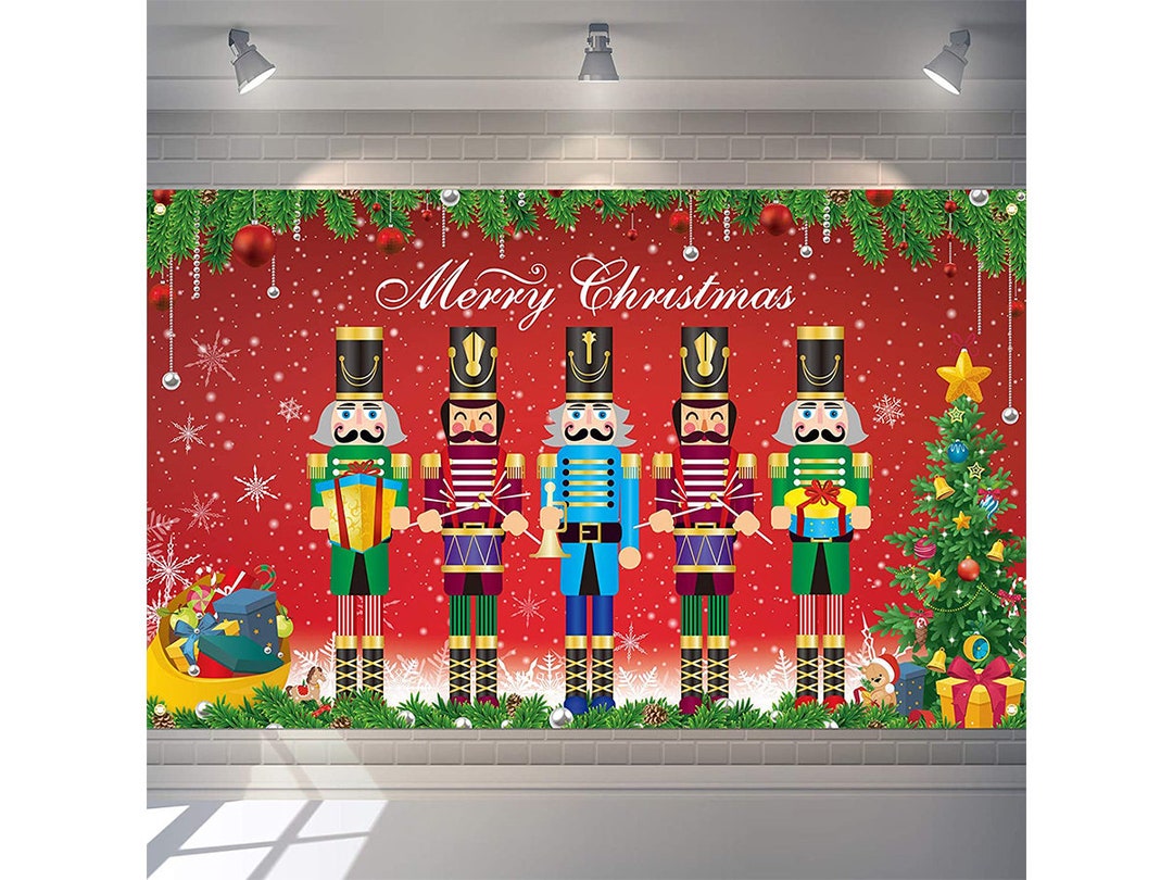 Nutcracker Christmas Backdrop Banner Xmas Large Soldier Model Etsy