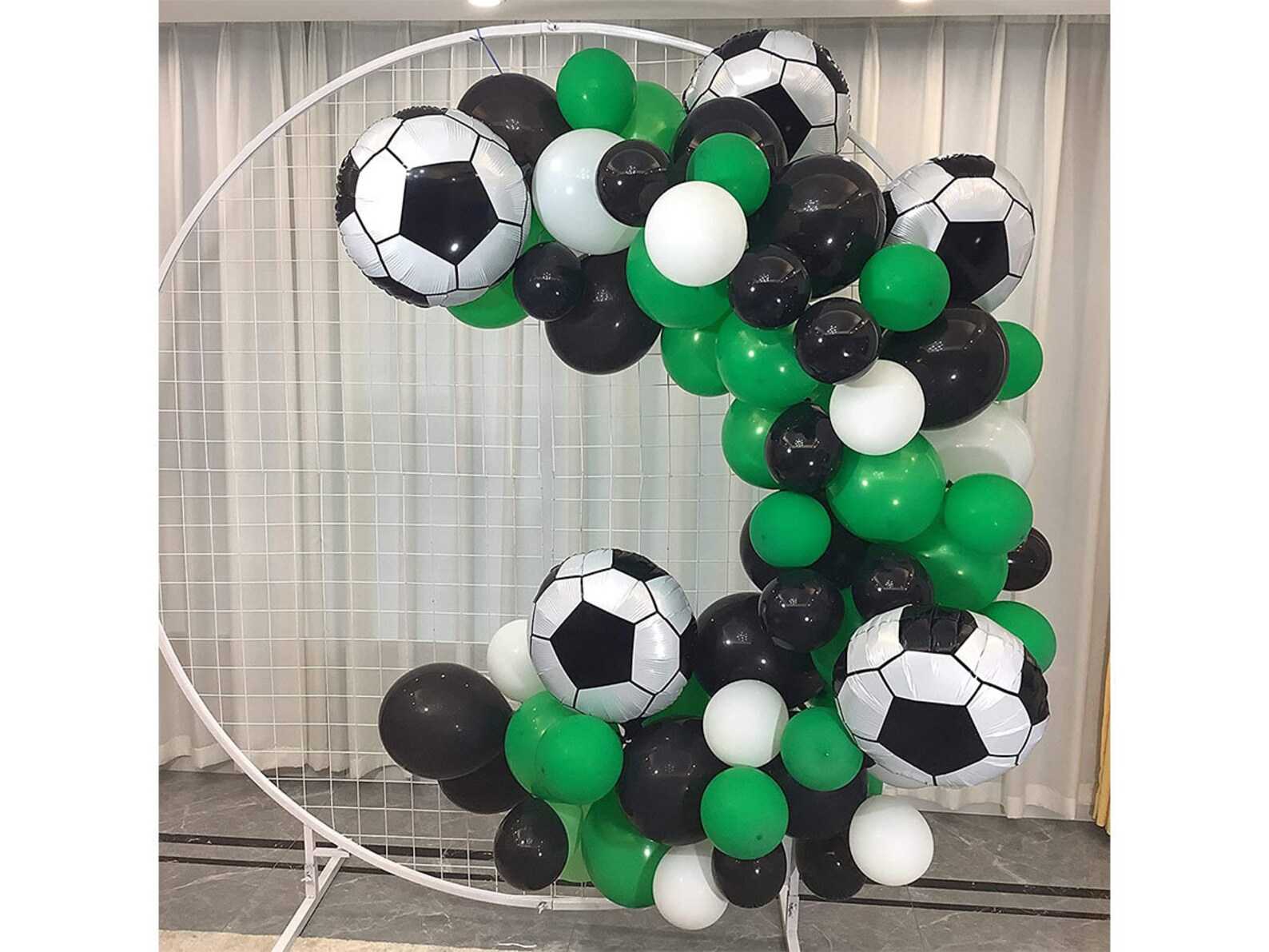 Elepplrty Soccer Party Balloon Garlandblack Green White Latex Etsy UK