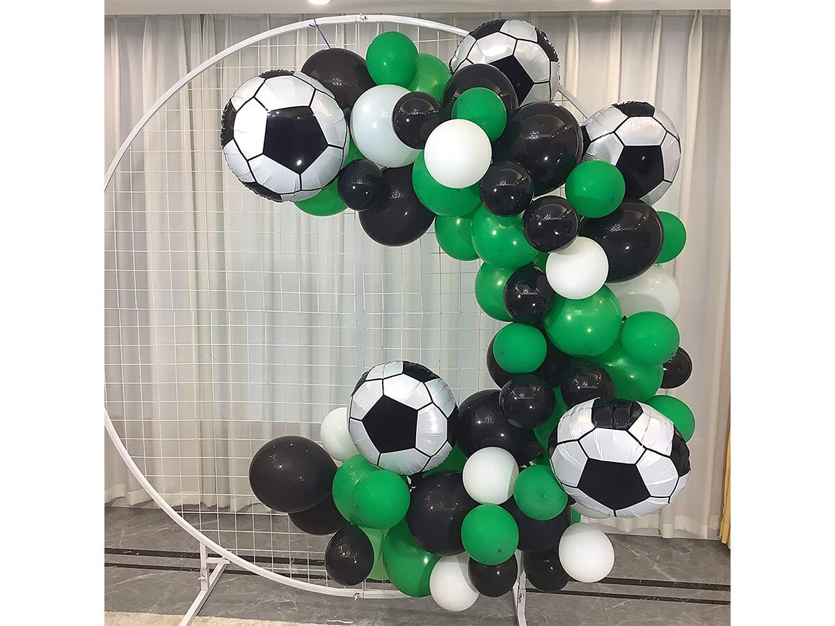 Elepplrty Soccer Party Balloon Garlandblack Green White Latex Etsy UK