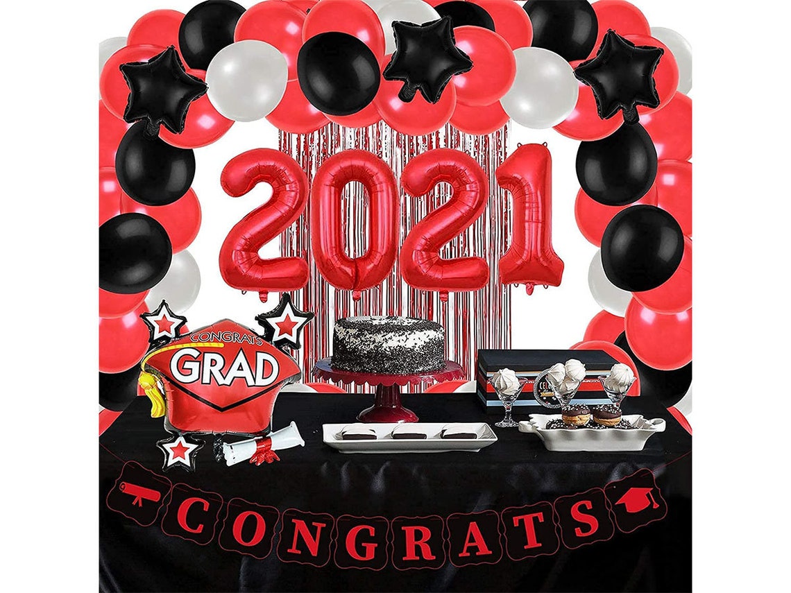 Graduation Party Supplies Decorations 2023 Red Black White Etsy