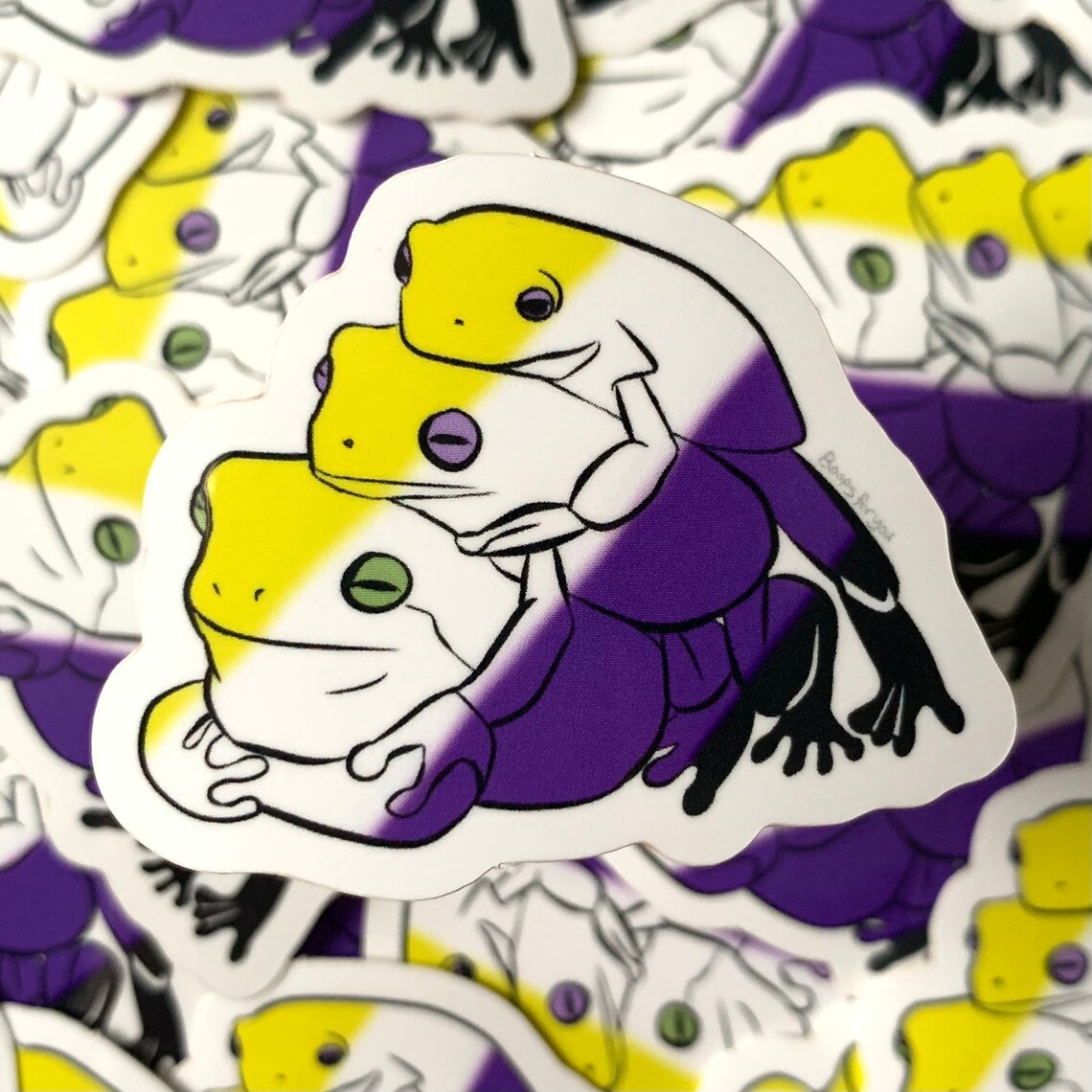 NonBinary Frogs Glossy Vinyl Sticker Etsy