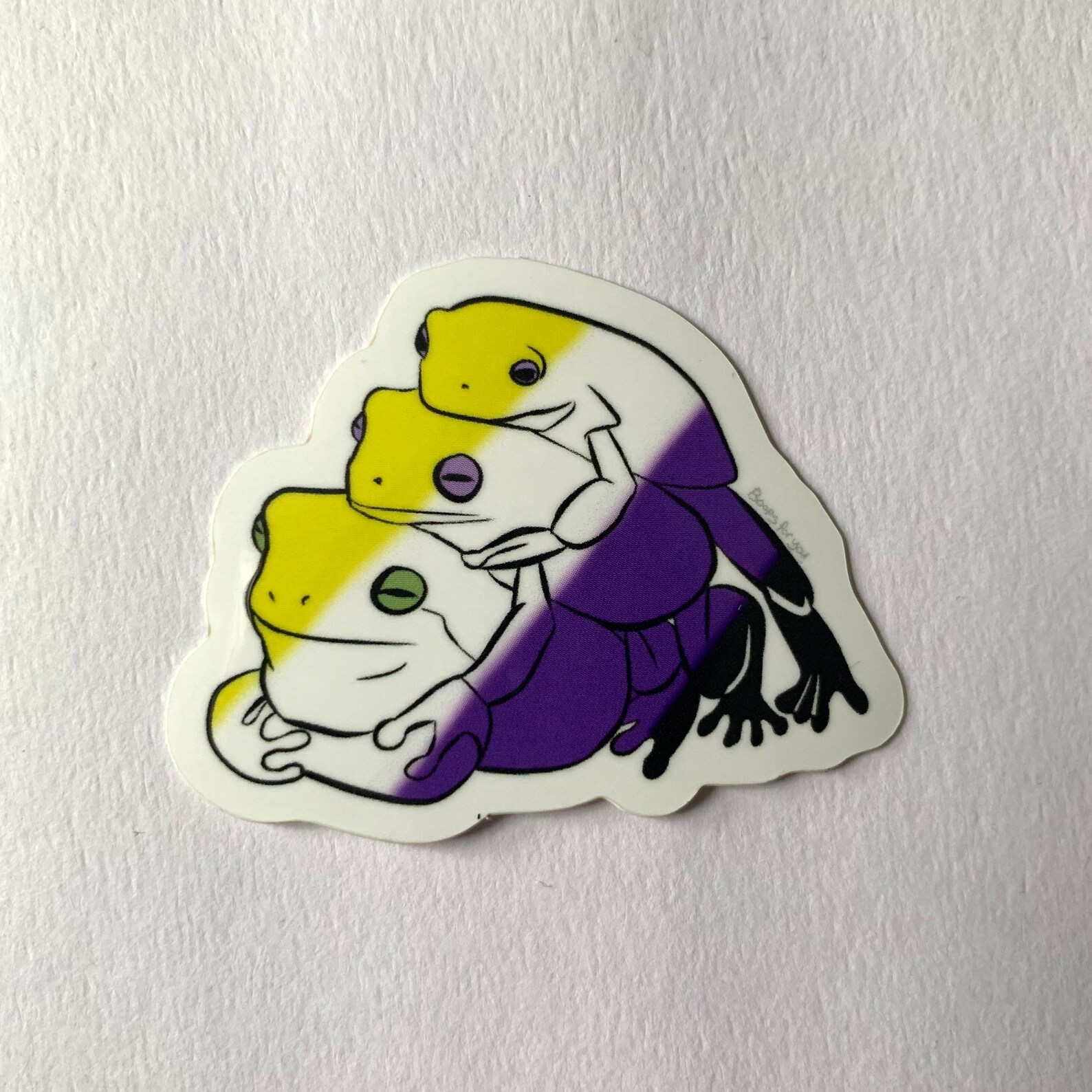 NonBinary Frogs Glossy Vinyl Sticker Etsy
