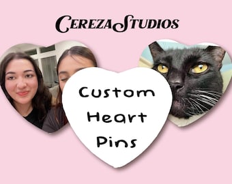 Heart Holographic Button Pins, Cute Heart Shaped Badges, Custom Glitter Pins, Gifts for Couples