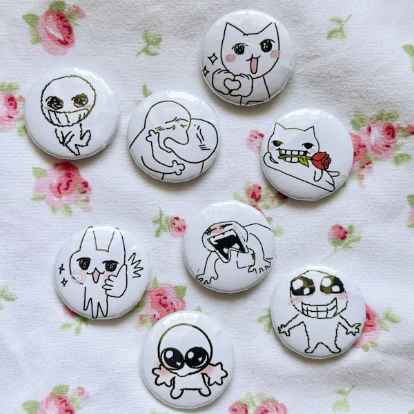 ONE INCH Weird Creature Meme Pins | Korean Reactions | Random Doodle Weirdcore
