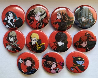 Persona 5 Royal All-Out-Attack Portrait Button Pins | 1" or 2.25" INCH Button Pins