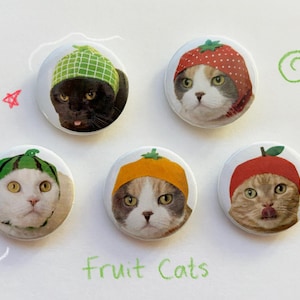 Fruit Cats | 1 Inch Button Pin Badges