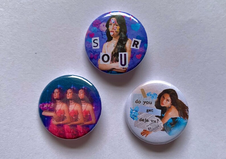 SOUR Olivia Rodrigo Album Pins | 1' or 2.25' Button Pin SET 