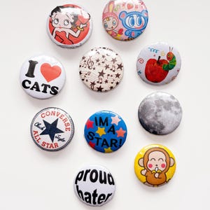 Random Quirky Cute Mixed Pins | 1&quot; Button Pins