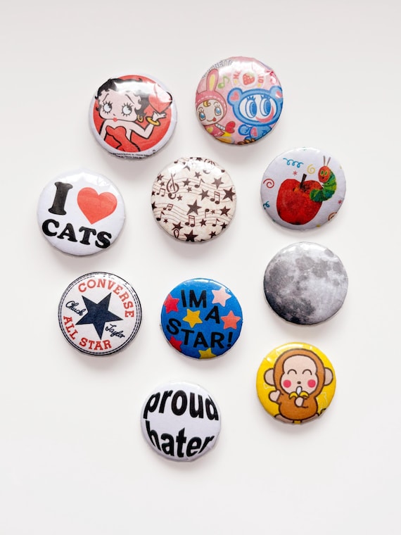Random Quirky Cute Mixed Pins | 1" Button Pins