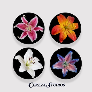 Lily Flower Cute Pins | 1&quot; Button Pins